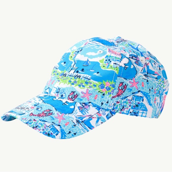 🆕💕🌴LILY PULITZER🌴RUN AROUND HAT WHISPER BLUE LILLY LOVES NANTUCKET SMALL - Picture 2 of 4